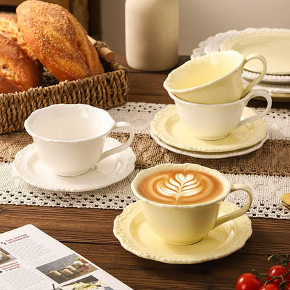 Elegant Ceramic Cup & Saucer Set ☕✨ – Perfect for Coffee, Tea & Every Sip!